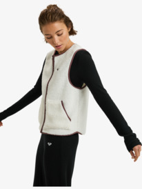 1 Waves Of Warmth Easy - Veste polaire sans manches pour Femme Blanc ERJPF03218 Roxy