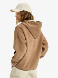 3 Cool Calling - Pull à capuche en polaire pour Femme Marron ERJPF03221 Roxy