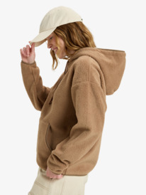 1 Cool Calling - Pull à capuche en polaire pour Femme Marron ERJPF03221 Roxy