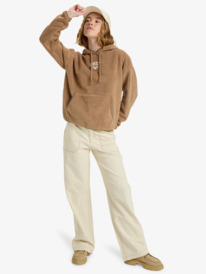 2 Cool Calling - Pull à capuche en polaire pour Femme Marron ERJPF03221 Roxy
