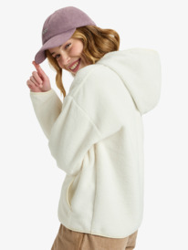 1 Cool Calling - Pull à capuche en polaire pour Femme Blanc ERJPF03221 Roxy
