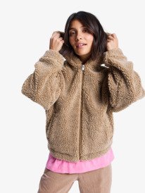 0 City Track - Oversized-Zip-Fleece für Frauen Braun ERJPF03227 Roxy