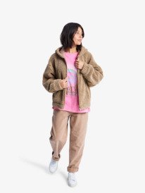 2 City Track - Oversized-Zip-Fleece für Frauen Braun ERJPF03227 Roxy