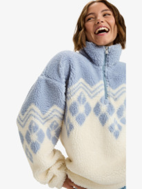 5 Mountain Story - Half Zip Regular Fleece for Women White ERJPF03228 Roxy
