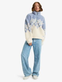 2 Mountain Story - Half Zip Regular Fleece for Women White ERJPF03228 Roxy