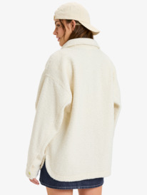 3 Chloe Kim Polar Shacket - Polar Fleece Shirt Jacket for Women White ERJPF03231 Roxy