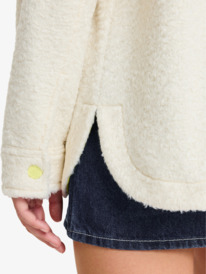5 Chloe Kim Polar Shacket - Polar Fleece Shirt Jacket for Women White ERJPF03231 Roxy