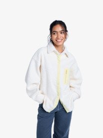 3 Chloe Kim Polar Shacket - Polar fleece shacket voor Dames White ERJPF03231 Roxy