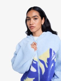 2 Chloe Kim Print Polar - Fleece-Hoodie mit Reißverschluss für Frauen Blau ERJPF03232 Roxy