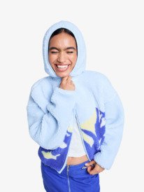 3 Chloe Kim Print Polar - Fleece-Hoodie mit Reißverschluss für Frauen Blau ERJPF03232 Roxy