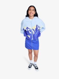 4 Chloe Kim Print Polar - Fleece-Hoodie mit Reißverschluss für Frauen Blau ERJPF03232 Roxy