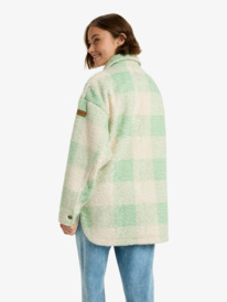 3 Over And Above - Geblokte shacket van polar fleece voor Dames Green ERJPF03234 Roxy