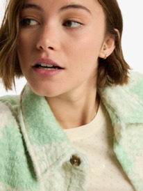 4 Over And Above - Geblokte shacket van polar fleece voor Dames Green ERJPF03234 Roxy