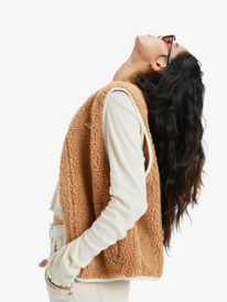 2 Iconic Town - Sherpa polar fleece top voor Dames Brown ERJPF03235 Roxy