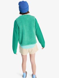 5 Iconic Town - Sherpa Polar Fleece Vest for Women Green ERJPF03235 Roxy
