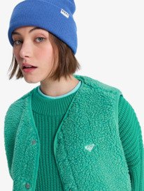 2 Iconic Town - Sherpa Polar Fleece Vest for Women Green ERJPF03235 Roxy