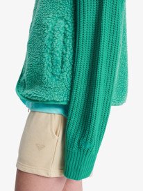 3 Iconic Town - Sherpa Polar Fleece Vest for Women Green ERJPF03235 Roxy