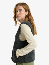 1 Iconic Town - Gilet in pile polare Sherpa da Donna Black ERJPF03235 Roxy