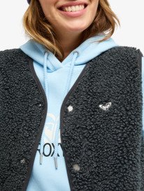 roxy, Iconic Town - Sherpa Polar Fleece Vest for Women, PHANTOM (kta0) 2 Iconic Town - Sherpa Polar Fleece Vest for Women Black ERJPF03235 Roxy