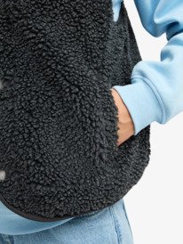 roxy, Iconic Town - Sherpa Polar Fleece Vest for Women, PHANTOM (kta0) 3 Iconic Town - Sherpa Polar Fleece Vest for Women Black ERJPF03235 Roxy