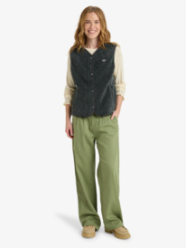 2 Iconic Town - Gilet in pile polare Sherpa da Donna Black ERJPF03235 Roxy