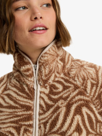 4 Blurry Cloud Print - Relaxed fleece met rits voor Dames Beige ERJPF03236 Roxy