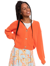 1 Wonder Time - Long Sleeve Cardigan for Women Pink ERJSW03506 Roxy
