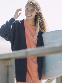1 Fall Down - Jersey Abierto con Botones para Mujer Azul ERJSW03519 Roxy