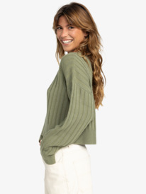 6 Exploring Diary - Sweater met ronde hals voor Dames Green ERJSW03615 Roxy