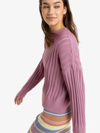 1 Exploring Diary - Jersey con cuello redondo para Mujer Violeta ERJSW03615 Roxy