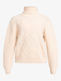 10 Picture Moment - Turtle Neck Sweater for Women Beige ERJSW03622 Roxy