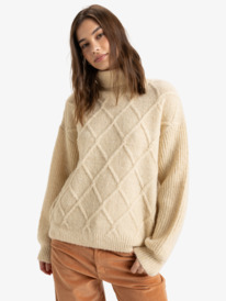 5 Picture Moment - Turtle Neck Sweater for Women Beige ERJSW03622 Roxy