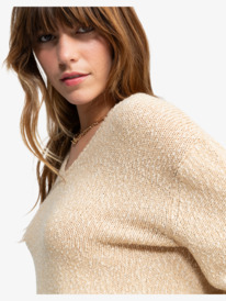 2 California Crush - V Neck Sweater for Women Beige ERJSW03631 Roxy