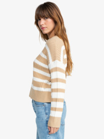 6 Exploring Diary - Crew Neck Sweater for Women Beige ERJSW03635 Roxy