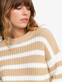 7 Exploring Diary - Crew Neck Sweater for Women Beige ERJSW03635 Roxy