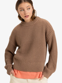 1 Coming Home - Crew Neck Sweater para Mulher Marrom ERJSW03649 Roxy