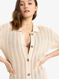 2 Seashell Song - Sweater met Korte Mouw voor Dames Beige ERJSW03650 Roxy