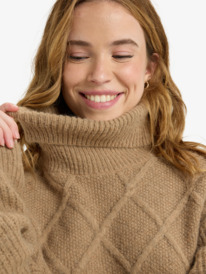 4 Picture Moment - Turtle Neck Jumper for Women Brown ERJSW03667 Roxy