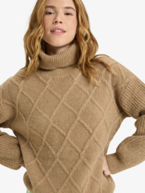 5 Picture Moment - Turtle Neck Jumper for Women Brown ERJSW03667 Roxy