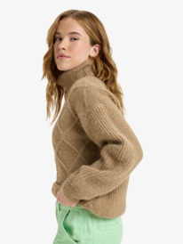 1 Picture Moment - Turtle Neck Jumper for Women Brown ERJSW03667 Roxy