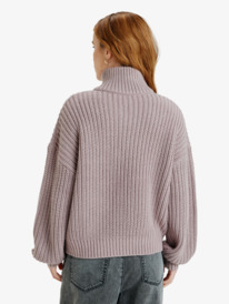 3 Home Again - Half Zip Mock Neck Jumper for Women Purple ERJSW03668 Roxy