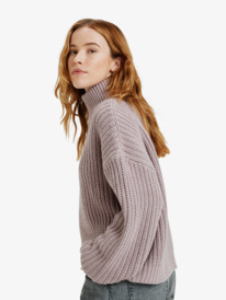 1 Home Again - Half Zip Mock Neck Jumper for Women Purple ERJSW03668 Roxy