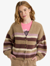 0 Marble Tiles Stripe - Lässiger Cardigan für Frauen Braun ERJSW03669 Roxy