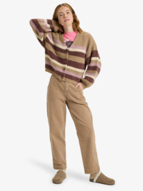 2 Marble Tiles Stripe - Lässiger Cardigan für Frauen Braun ERJSW03669 Roxy