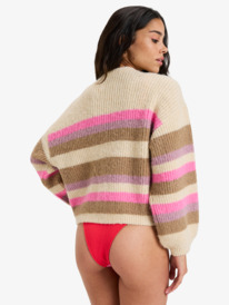 4 Marble Tiles Stripe - Cardigan souple pour Femme Beige ERJSW03669 Roxy
