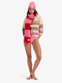 3 Marble Tiles Stripe - Cardigan souple pour Femme Beige ERJSW03669 Roxy
