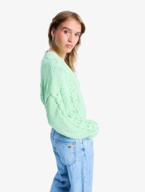1 Missing The Sun - Slouchy Cozy Cardigan for Women Green ERJSW03677 Roxy