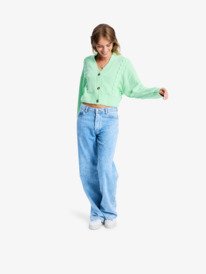 2 Missing The Sun - Slouchy Cozy Cardigan for Women Green ERJSW03677 Roxy