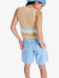 5 Sandy Shells - Top de punto para mujer Beige ERJSW03694 Roxy