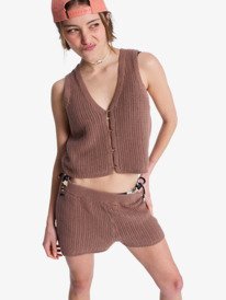 1 Beach Bungalow - Knit strappy Top for Women Brown ERJSW03696 Roxy